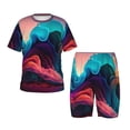 thumbnail image 1 of Fotbe Colorful Surreal Landscape Pijama Estampada de 2 Piezas para Niños – Ropa de Dormir de Manga Corta Cómoda para Niños y Niñas, Camiseta y Shorts de Algodón-3X-Large, 1 of 6