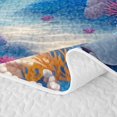 thumbnail image 5 of spefrowx Cartoon Underwater Dolphin Twin Quilt Set for Girls Boys, Blue Coral Seashell Starfish Twin Coverlet Set, 2 Pieces, 5 of 7