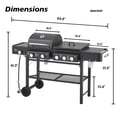 thumbnail image 2 of All-in-One Propane Gas Grill with Grilling & Griddling Functions, 745 Sq.Inch Cooking Space for Patio or Camping, 2 of 7