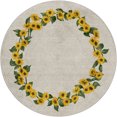 thumbnail image 2 of Addison Rugs Dream Shag Premium Machine Washable Transitional Sunflower Border Yellow Round Rug, 8' x 8', 2 of 8