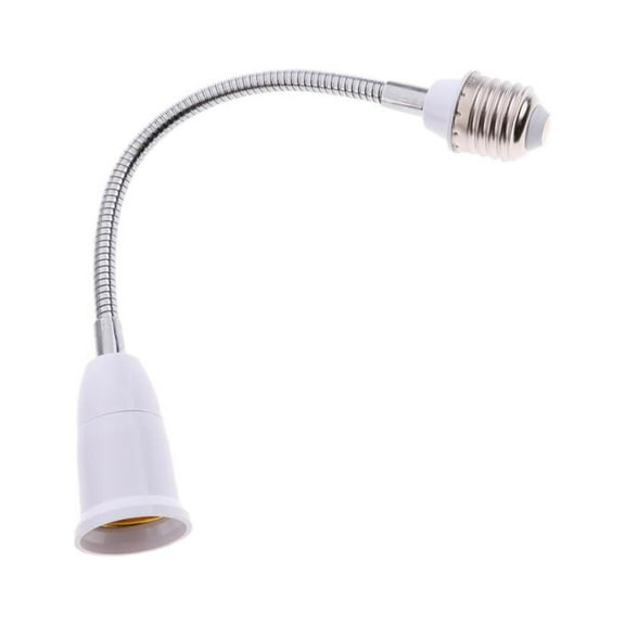 White 30cm to Light Lamp Socket Flexible Extension Adapter Converter