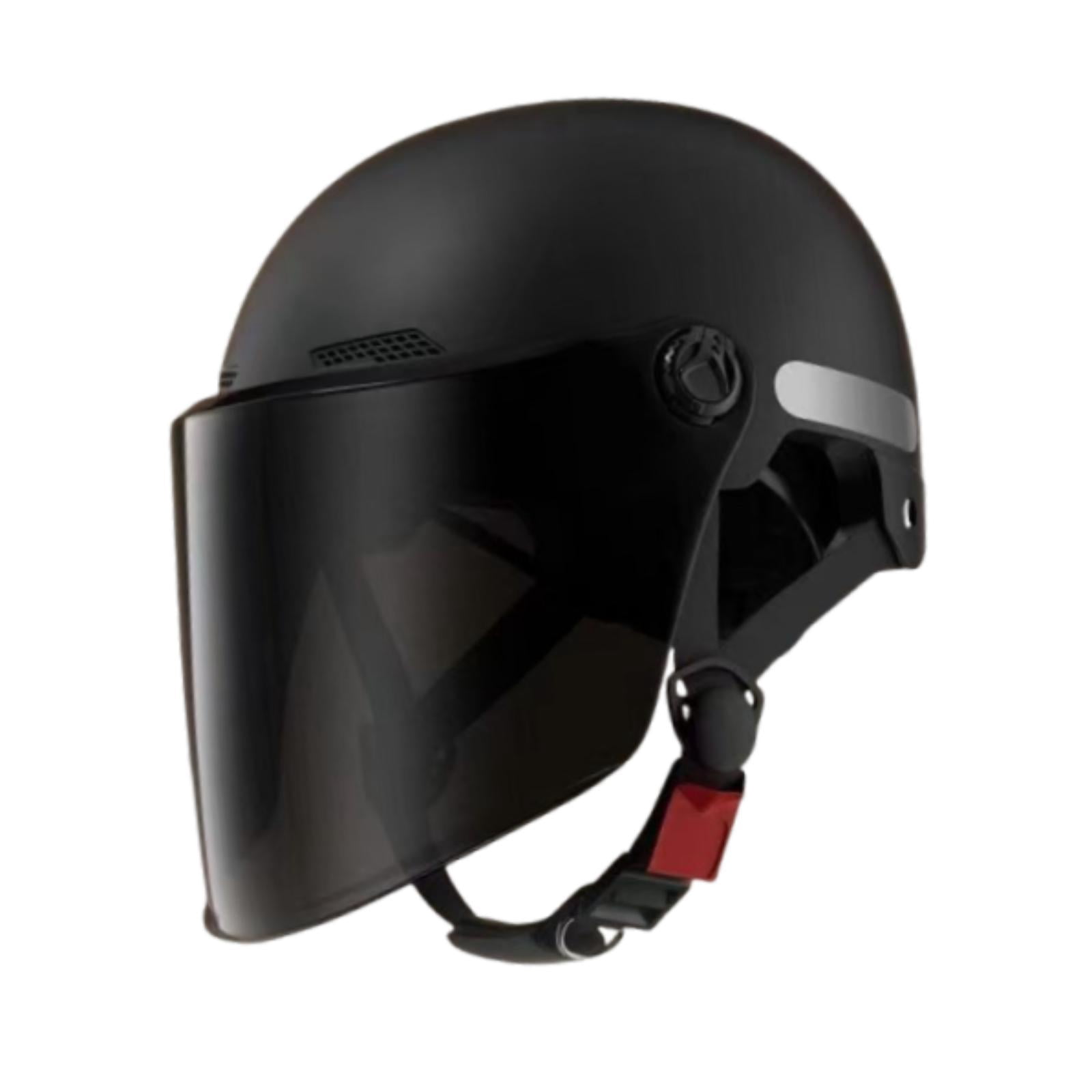 Nishiyuenyi Motorcycle Half Helmet Accessories Vintage Design for Cycling Bike Motocross Black