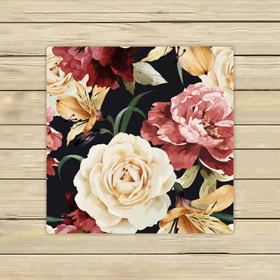 ABPHQTO Floral Roses Towels Beach Bath Pool Sprot Travel Hand Spa Towel 13x13 Inch