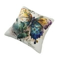 thumbnail image 3 of YFYANG Square Decorative Throw Pillow Case (Without Pillow Insert), Dream Watercolor Butterfly Bedroom Sofa Car Cushion Cover, 12"x12", 3 of 9
