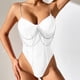 thumbnail image 2 of Gibobby Conjunto de lencería Conjuntos de Lencería Sexy para Mujer Brasier de Encaje Flores Sujetador Abierto Tanga G-String Thong Ropa Interior Pijama(Blanco, M), 2 of 5