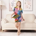 thumbnail image 6 of FORMRS Kids Short Sleeve Top and Pants Pajama Set Unisex Satin 2-Piece Sleepwear, Sizes 5-6Y, Stripes Pattern, 6 of 8