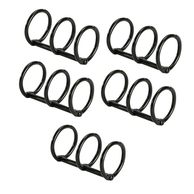 5 uds 3 anillos carpetas de hojas metálicas sueltas 3 agujeros anillos de carpeta de hojas metálicas sueltas anillos de libro , Negro 30mm DYNWAVEMX Anillos de libro