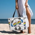 thumbnail image 3 of Wukai Panda with Sun glasses Print Zipper Bag,large Beach Tote Bag,Waterproof Sandproof Bag,Grocery and Picnic Tote Travel Bag, 3 of 5