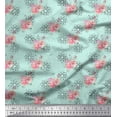 thumbnail image 1 of Soimoi Green Cotton Duck Fabric Floral & Geometric Print Fabric by The Yard 42 Inch Wide, 1 of 3
