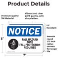 thumbnail image 2 of (2 Pack) Fall Hazard Zone Fall Protection Sign, 2 of 7
