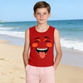 thumbnail image 6 of SGFCWSX Boys Tank Tops Sleeveless Crew Neck Casual Summer Print Daily Wear Beach Shirts for Kids Red Size 8 Years, 6 of 7