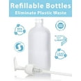 thumbnail image 5 of Frosted Clear Glass Boston Round Bottle with White Lotion Pump 8 oz / 250 ml, 5 of 9