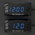thumbnail image 2 of Motorcycle DC 6V-30V 2-in-1 Digital Clock Voltmeter IP67 Waterproof Tester Battery Monitor Suitable for Cars and Ships, 2 of 8