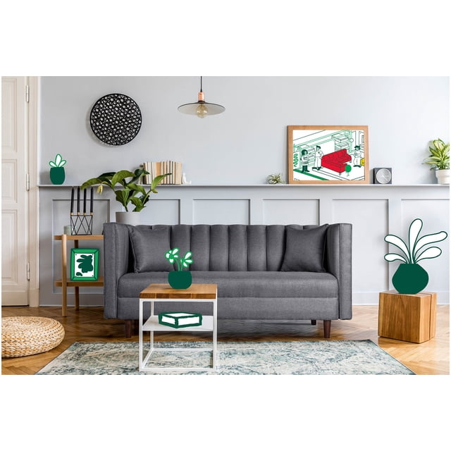 Sofá 3 Plazas Makora Lino Gris Oxford Modelo Piccola