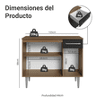thumbnail image 3 of Gabinete ​Aparador Buffet 3 Puertas Madesa Color Marrón/Negro, 3 of 5