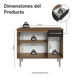 thumbnail image 3 of Gabinete ​Aparador Buffet 3 Puertas Madesa Color Marrón/Negro, 3 of 5