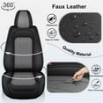 thumbnail image 5 of JIAMAOXIN Car Seat Covers Fit for Chevy/Chevrolet Malibu 2007-2025: Full Set Leather Seat Covers Waterproof Airbag Compatible Automotive Seat Cushion Protector(5 Seats,Black&Gray), 5 of 7
