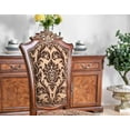 thumbnail image 4 of Brown Cherry Traditional 2pc Dining Chairs Floral Print Fabric Elegant Formal Dining Room Solid wood Scrolled Metal Accent Chair, 4 of 9