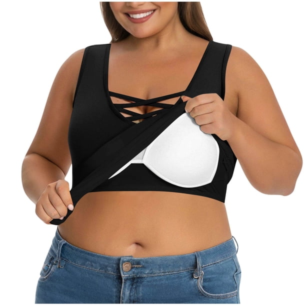 TaTaai Women's Plus Size Wire-Free Pajama Top, Solid Short Sleeve Chest Pad Design, Loose Comfort Fit, Ideal for Four Season Daily Loungewear Gift