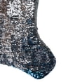 thumbnail image 4 of Northlight 22.75" Sky Blue and Silver Reversible Sequined Christmas Stocking with Faux Fur Cuff, 4 of 5