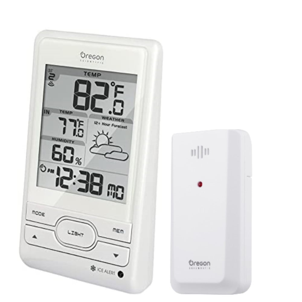 NEW OREGON SCIENTIFIC WHITE WEATHER HUB FORECAST INDOOR OUTDOOR DESK THERMOMETER 