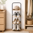 thumbnail image 5 of Better Homes & Gardens Juliet 4-Tier Shoe Rack, Matte Black and Light Honey Wood, Holds Up to 4 Pairs, 5 of 11