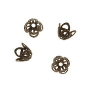 Vintaj Natural Brass 7mm Filigree Bead Caps (4)