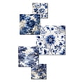 thumbnail image 3 of Designart "Cobalt Blue Filigree Flourish VIII" Floral Wall Art Set Of 5 - Blue Cottage Office Room Metal Wall Art Set, 3 of 6