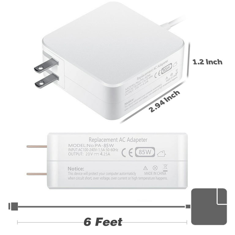 Compatible for MacAir/Pro Charger New Version, 85W Magsafe 2 Magnetic T-Tip Power Charger for MacAir 11 inch 13 inch 17 inch 85W MS 2 T - Walmart.com