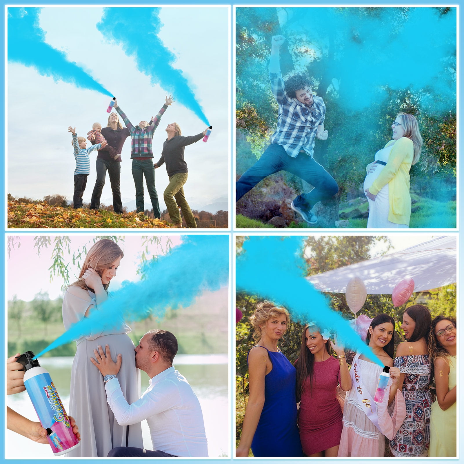 Girl Gender Reveal Confetti Cannons - 6 Pack Of Biodegradable Powder Poppers For Gender Announcement Parties