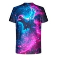 thumbnail image 4 of Men's Round Neck T Shirts Short Sleeve Starry Sky Print Casual Comfortable for Summer and Daily Use Men Shirts, 4 of 5
