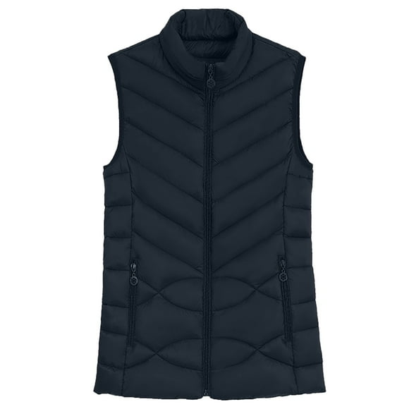 Women's Lightweight Quilted Vest, Sleeveless Padded Sleeveless Jacket, Casual Cotton Waistcoat, High Waist Layering Piece, Thin Warm Outerwear Gilet Black M