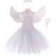 thumbnail image 4 of Vestido de tutú de ángel blanco puro brillante con alas de plumas, trajes con varitas, vestidos elegantes para niños, disfraz de ángel para niñas, ropa para fiesta de cumpleaños, 4 of 5