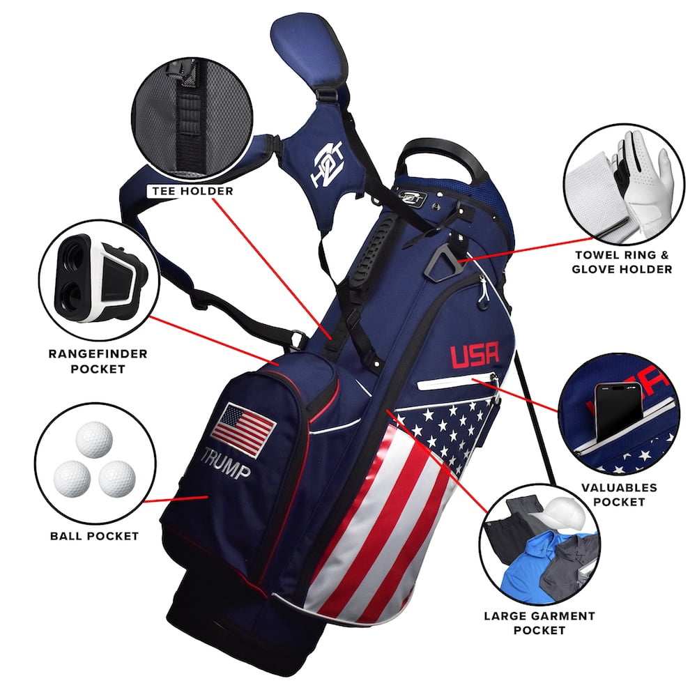 Hot-Z Golf USA Flag Stand Bag Red/White/Blue