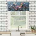 thumbnail image 3 of Flower Butterflies Thermal Insulated Window Curtain Valance Rustic Wooden Barn Western Country Privacy Decorative Rod Pocket Short Window Valance Curtains 54 by 18 in, 1 Panel, 3 of 6