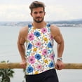 thumbnail image 6 of Picia Rose Flowers Printed Men’s Performance Tank, Men's Workout Tank Top Moisture-Wicking Tank Top Muscle tee, Breathable Workout Shirt-Large, 6 of 7