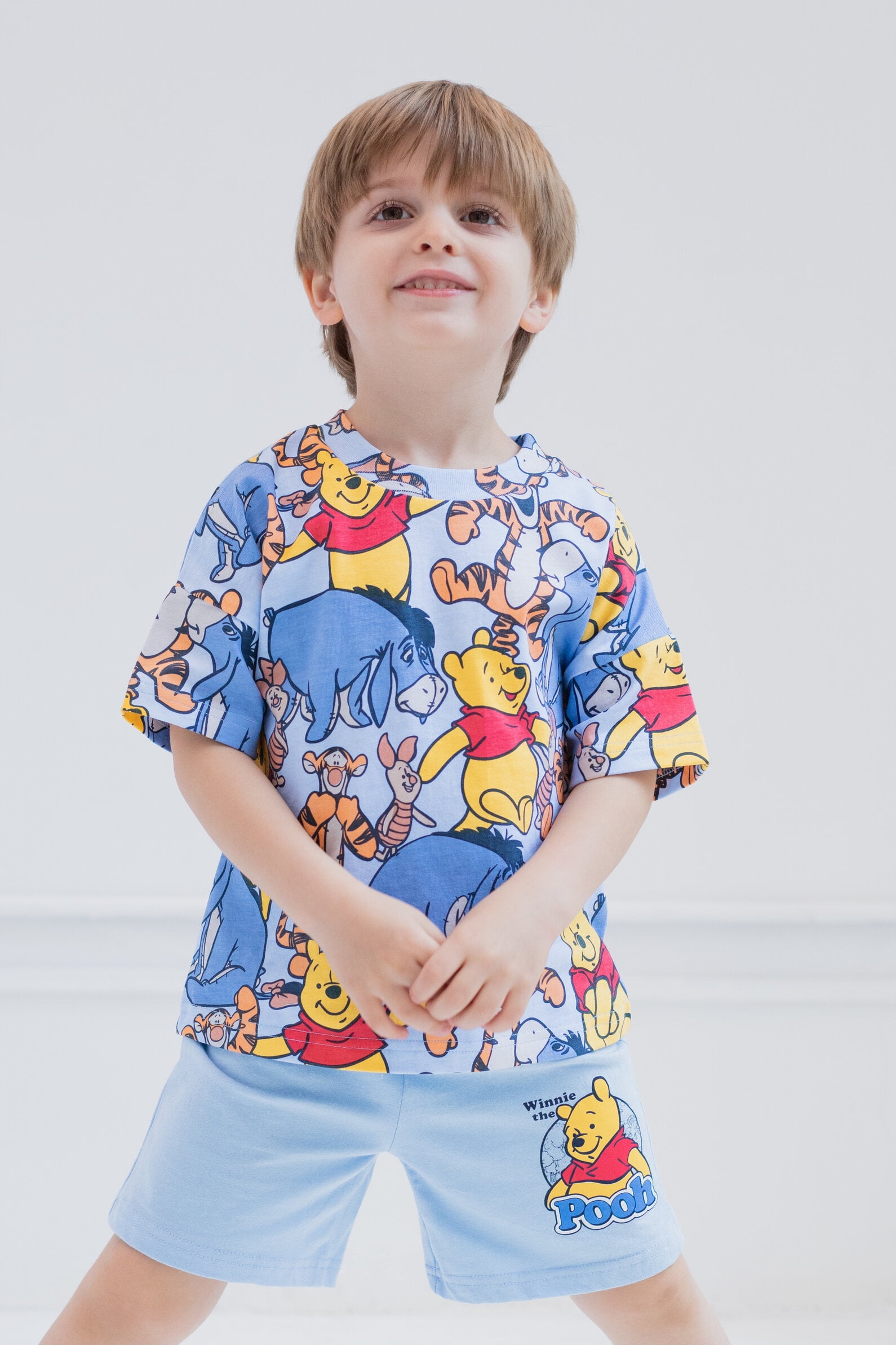 Disney Winnie the Pooh Eeyore Tigger Toddler Boys T-Shirt and Shorts Outfit Set Infant to Little Kid