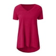 thumbnail image 3 of Fridja Femmes Mode Grande Taille Imprimer V Cou Manches Courtes T-shirt Blouse, 3 of 5