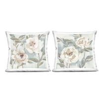 Stupell Industries Country Antique Blossoms 18" x 18" Plants & Flowers Floral Print Polyester Decorative Pillow Set, Zip Closure 2 Count