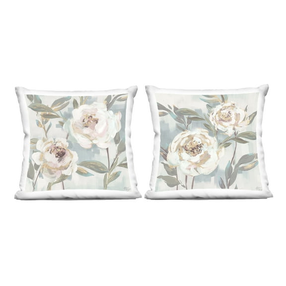 Stupell Industries Country Antique Blossoms 18" x 18" Plants & Flowers Floral Print Polyester Decorative Pillow Set, Zip Closure 2 Count