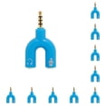 thumbnail image 1 of Sidaley Divisor de audio de 3,5 mm Conector estéreo 2 en 1 Convertidor de sonido externo Micrófono Auriculares Computadora Tablet Accesorios azul azul 10piezas, 1 of 4