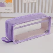 CTEEGC School Supplies Fashion Transparent Pencil Bag Student Large-capacity Stationery Storage Bag Examination Storage Bag Clearance
