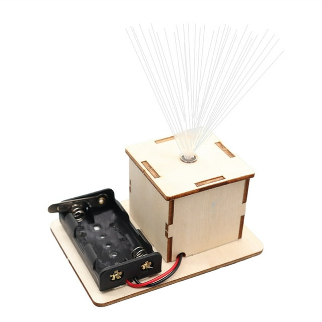 Kit de experimentos científicos con luz LED de fibra óptica de madera para niños