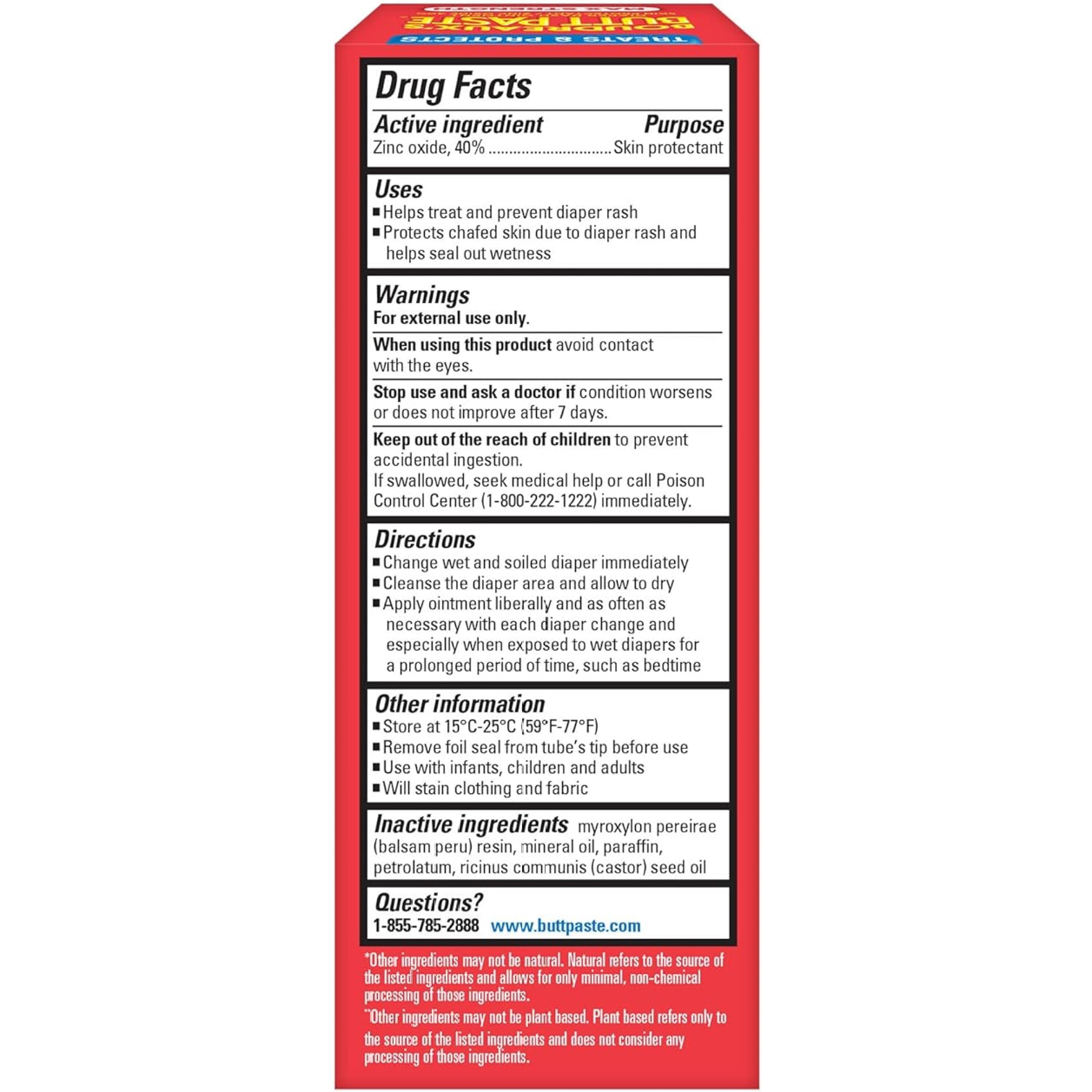 Boudreaux's Maximum Strength Butt Paste diaper rash ointment 2 oz (Pack of 3)