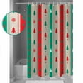 thumbnail image 3 of Merry Christmas Shower Curtain Set ，Waterproof Fabric Shower Curtains Xmas Tree Snowflake Dot Linen Texture Shower Curtains for Bathroom,Bathroom Decor 72"x84", 3 of 7