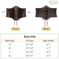 thumbnail image 5 of Women Corset Belt Patent Leather Tied Waspie Belt Vintage Lace-up Cinch Elastic Waist Belt Cosplay Halloween, 5 of 7