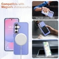 thumbnail image 2 of TJS for Samsung Galaxy S24 Phone Case, Magnetic Ring Translucent Protective Cover for Samsung S24 (Purple), 2 of 5