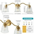 thumbnail image 3 of Bathroom Vanity Lights Gold 3 Light Modern Vanity Light Fixtures, 3 of 5