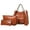 Brown, variant on 4pcs Women Vintage Handbags Wallet Tote Bag Shoulder Bag Top Handle Satchel Purse Set