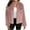 Pink, variant on Womens Cropped Faux Fur Jackets Fluffy Winter Long Sleeve Open Front Cardigan Outwear Warm Shaggy Coats